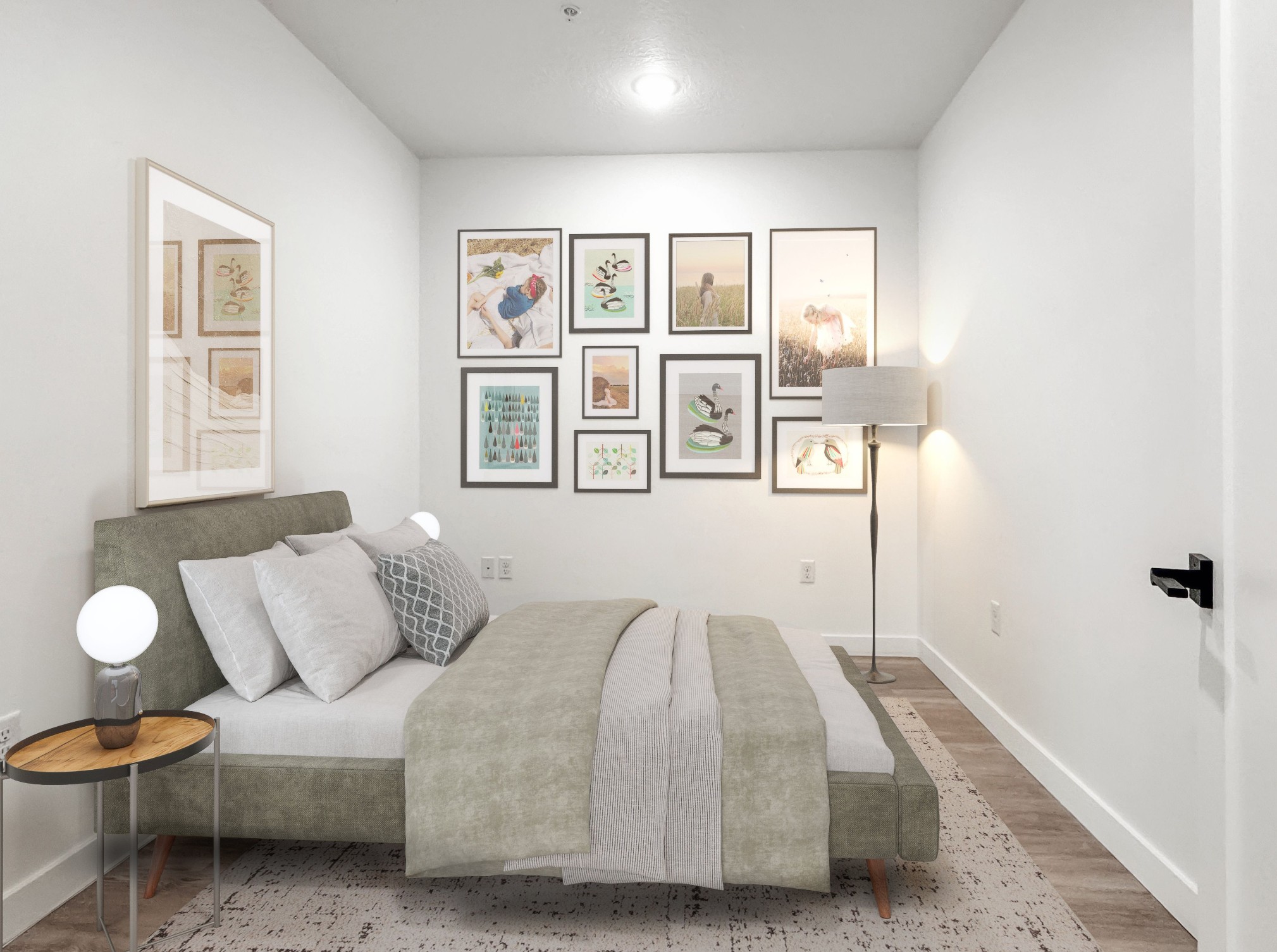Model bedroom with 9-foot ceilings