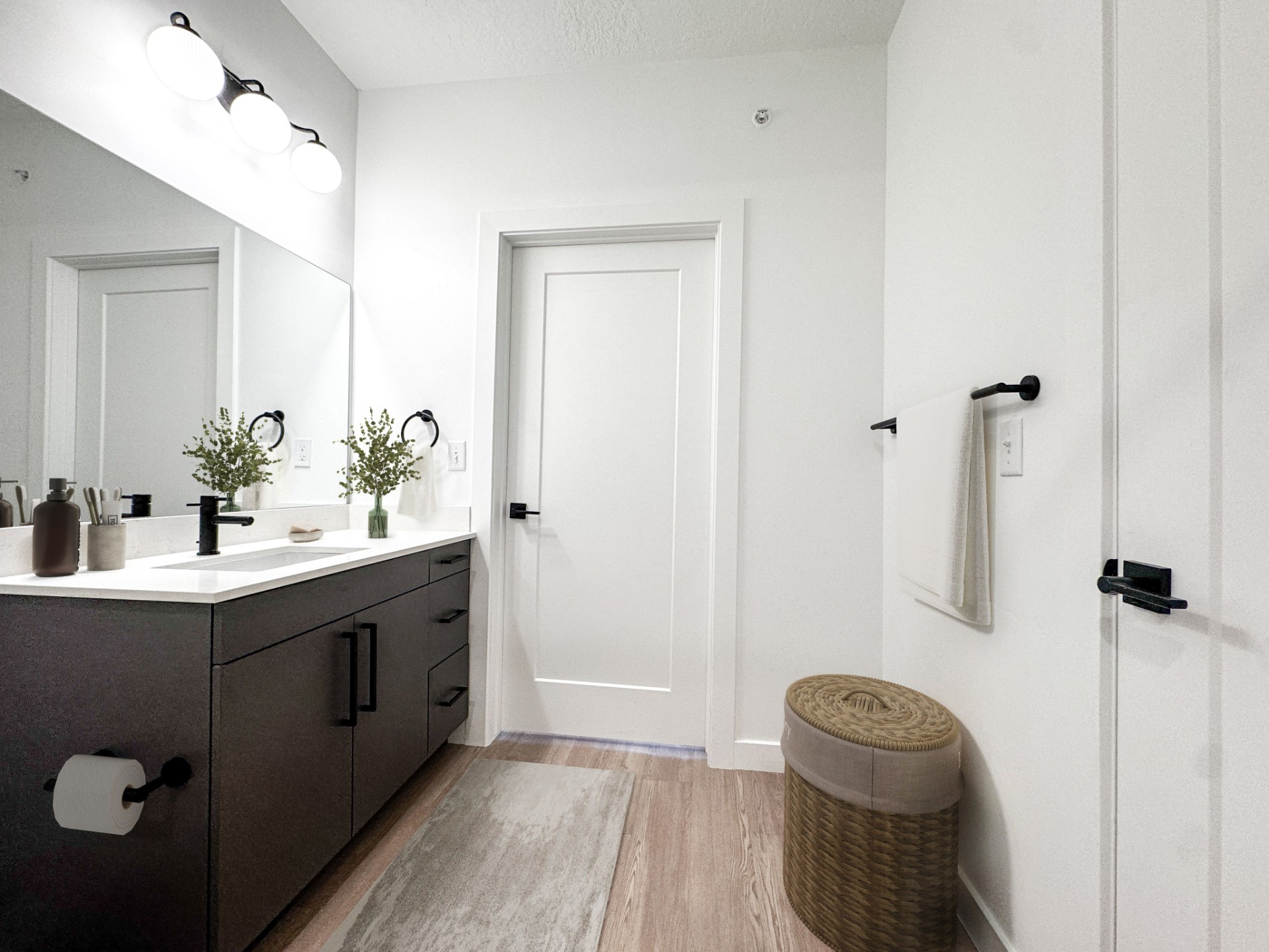 Primary bathroom with oversized vanity